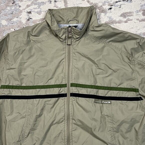 Nike Desert Tan Nylon Windbreaker Vintage 90s Y2K Full Zip Jacket Size XL - Picture 9 of 10